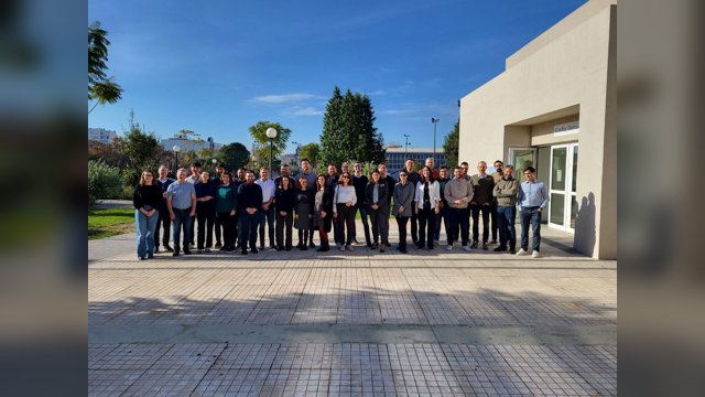 Ilaria Natale and ACUMEN consortium members posing outdoors during the Athens meeting