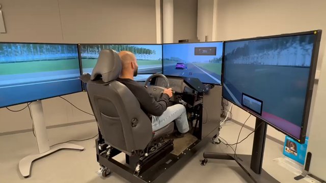 A driving-simulator session used in the i4Driving Turing-inspired test of driver-model realism