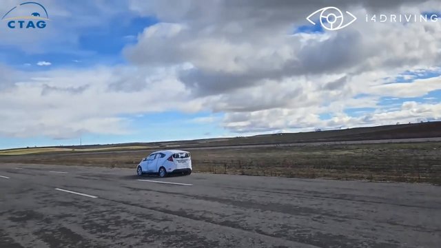 A vehicle moving into the test car's lane during a controlled critical cut-in experiment